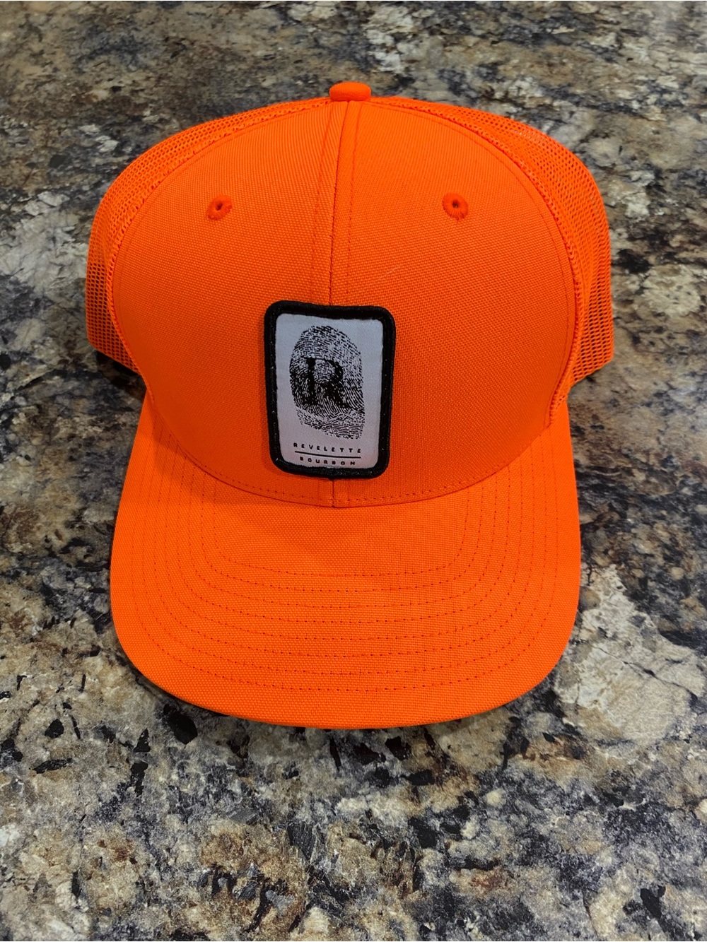 Revelette Bourbon Hat Men's Adjustable Hunter Neon Orange Whiskey Logo